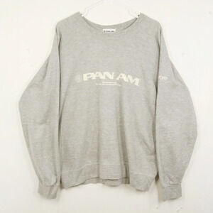 Vintage Pan Am Airlines Aviation Grey Pullover  Sweatshirt